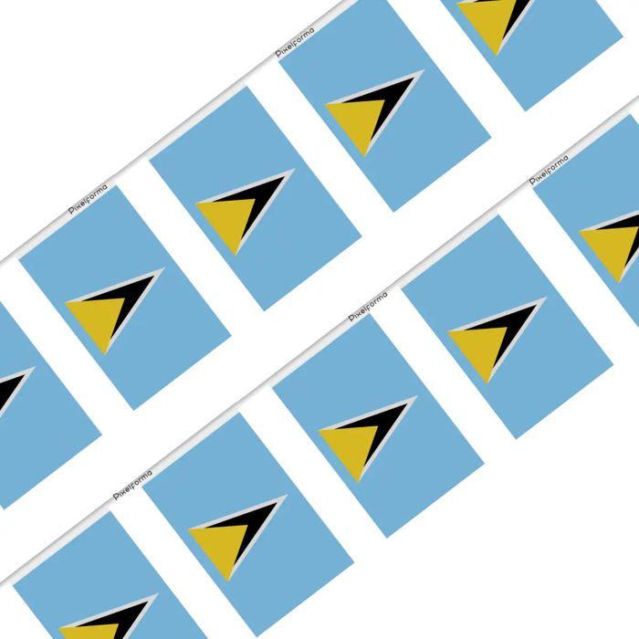 Guirlande Drapeau - Sainte-Lucie - 20 kusů - 14 x 21 cm - Polyester - Extérieur