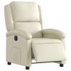 Vidaxl Electric Recliner, Cream, Upholstered with Faux Leather