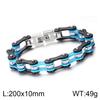 Chunky Stainless Steel Biker Bracelet For Men Women Hip Hop Inlaid Stone Bicycle Chain Bracelet High Quality Party Jewelry Gift