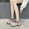 Frühling neue Strass-Plateau-Dad-Schuhe Damen-Höhenvergrößerung kleine Sport- und Freizeitschuhe vielseitig