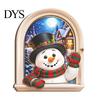 Holiday Party Home Decor Arch Wooden Christmas Fridge Magnet Set, Window Frame Refrigerator Decorative Magnets Magnetic for Metal Surface, Festive