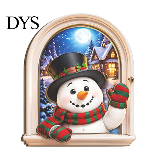 Holiday Party Home Decor Arch Wooden Christmas Fridge Magnet Set, Window Frame Refrigerator Decorative Magnets Magnetic for Metal Surface, Festive
