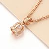Exquisite Russian Purple Gold-Plated Rose Gold Shiny Zircon Crown Pendant Korean Version Simple Versatile Colored Gold Necklace