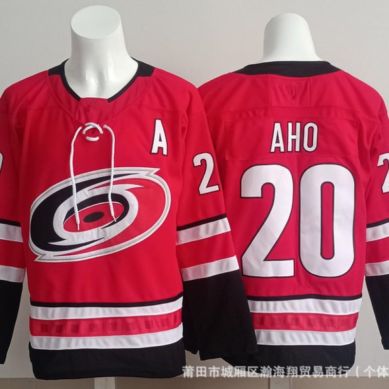 Hokejový dres Pánský Dlouhý Rukáv Ledový Uniforma S Vyšívanými Čísly 20 24 37 Styl Týmu Hurricanes