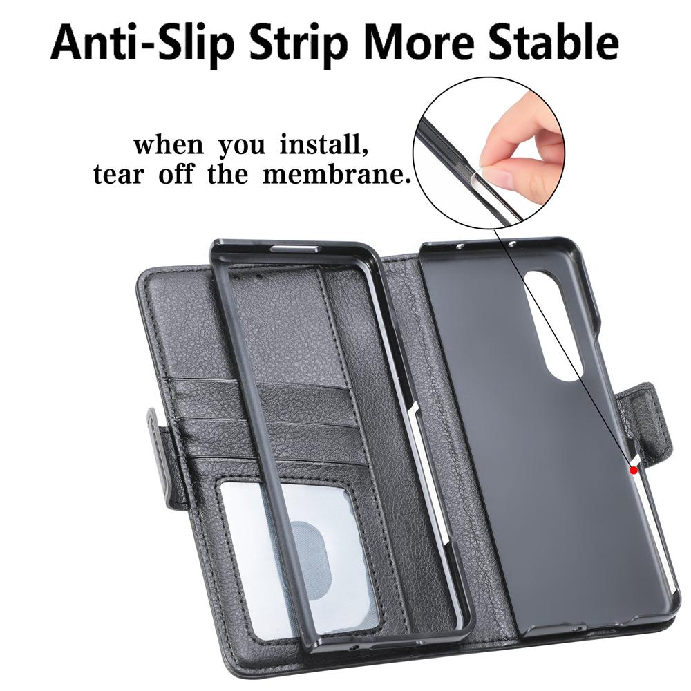 With Pen Holder Card Slot Wallet Leather Cover For Samsung Galaxy Z Fold 3 5G Case Shockproof Phone Cases Coque Fundas No Pen