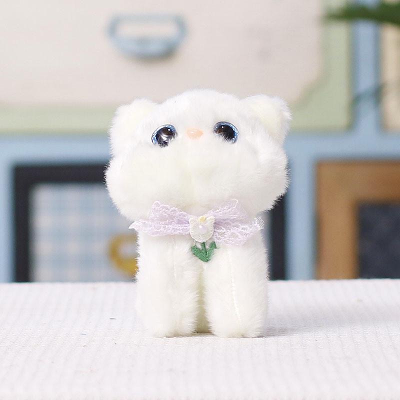 Plush Cat Keychain With Pp Cotton Filling For Bag Decoration And Gift