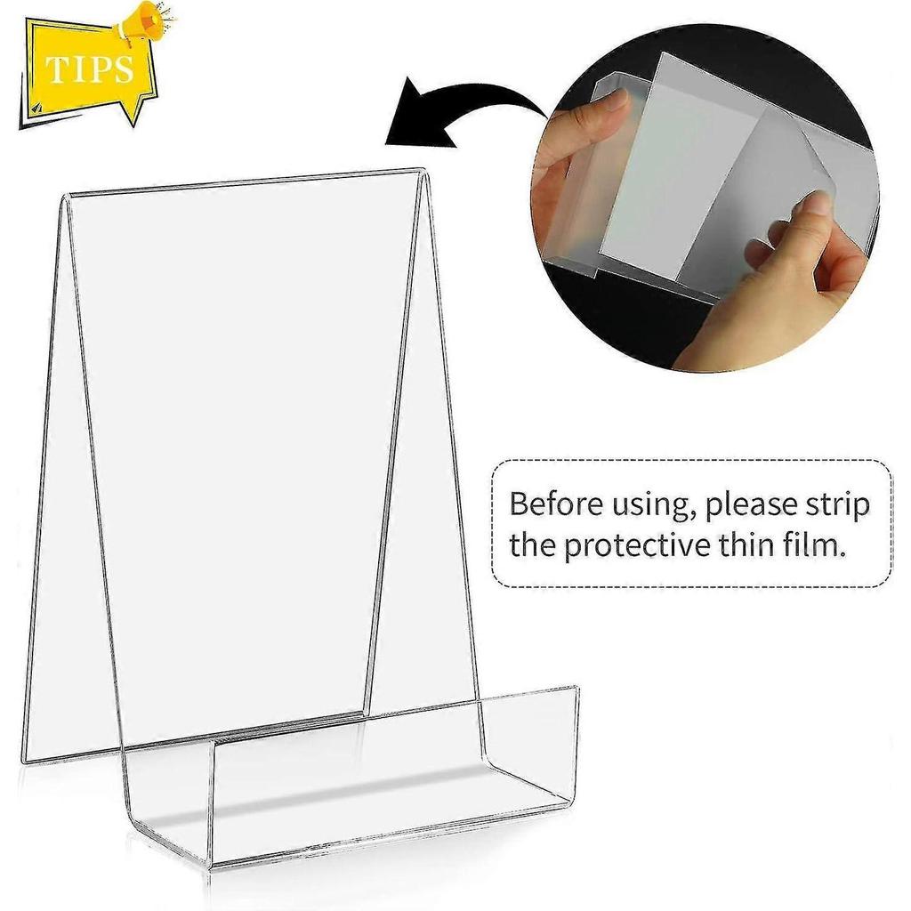 Acrylic Book Stand, Acrylic Book Display Stand With Ledge, Clear Easel Stand For Display, Clear Acrylic Holder For Displaying Picture Music Sheets - P