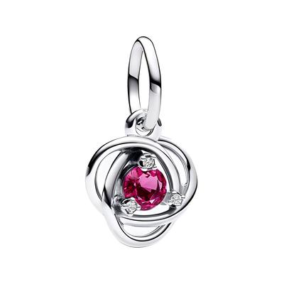 Birthstone Eternity Circle Pendant Women Jewelry Silver 793125C10