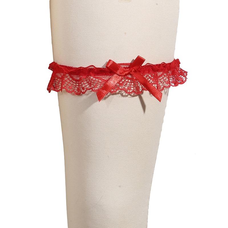 Cosplay Stuha Mašle Podvazkový Pás Sexy Krajka Elastický Podvazek na Nohu Pás Spodní Prádlo Svatba Dárek Párty Svatební Doplňky Podvazek na Stehno Červený