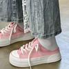 Women Platform Canvas Shoes Lace Up Chunky Sneakers Female Outdoor Trainers Fashion Big Toe Casual Shoes Sapatos Feminino Tenis