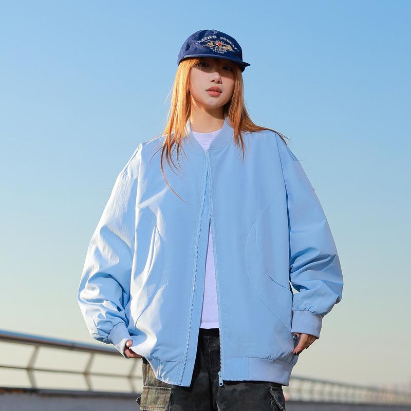 

Весенне-осенняя новая спортивная повседневная модная куртка Мужская молодежная трендовая бейсбольная одежда Мужская дышащая S светло-синий