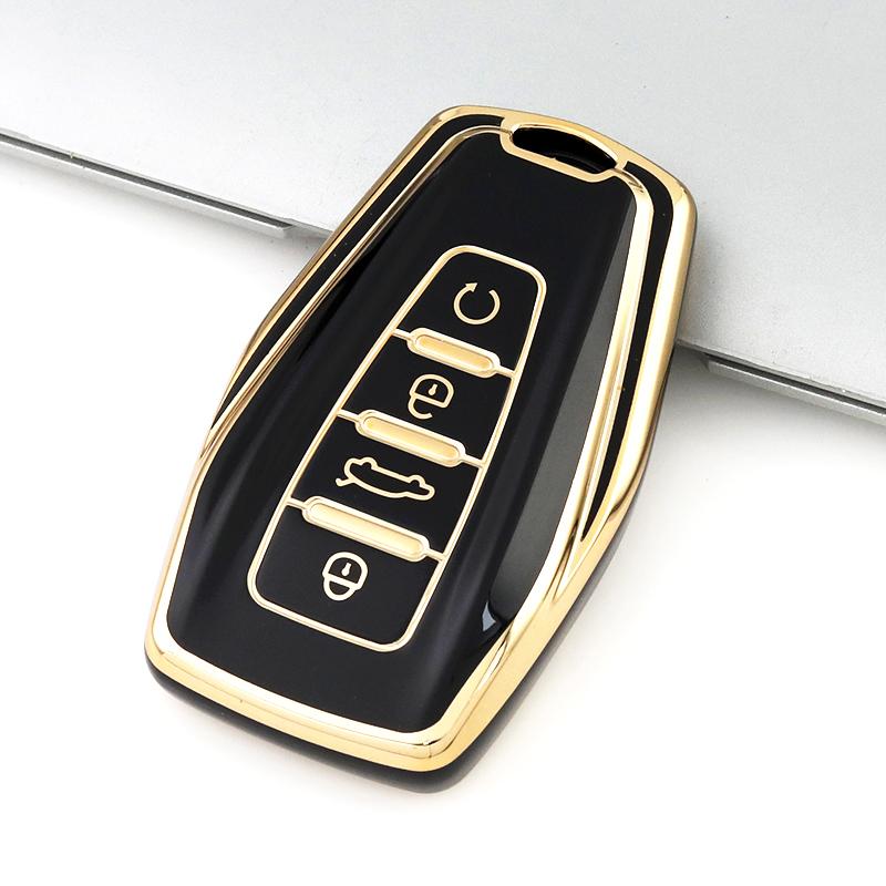 Gold Edge Fashion TPU Auto Shell Holder Bag For Geely Coolray Atlas Boyue NL3 Emgrand X7 EX7 SUV GT GC9 Borui Car Key Cover Case