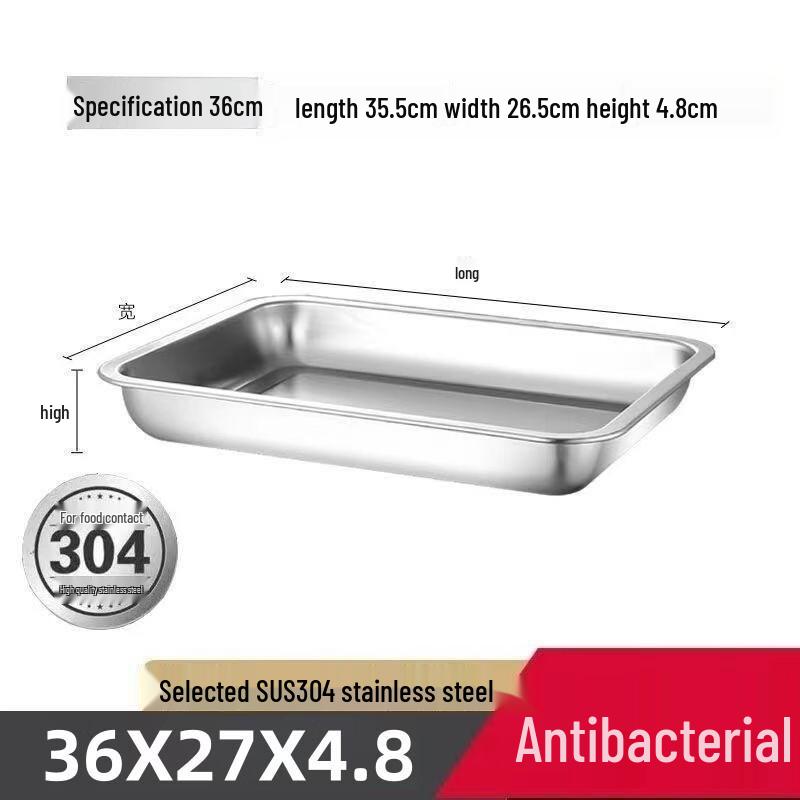 Yuzhuxun 304 Stainless Steel Rectangular Serving Tray
