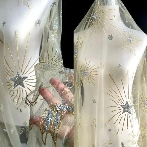 

100x150cm Bronzing Sequin Mesh Fabric Dress Performance Dress Designer Wholesale Cloth Apparel for Sewing Diy Material 100x150cm шампанского