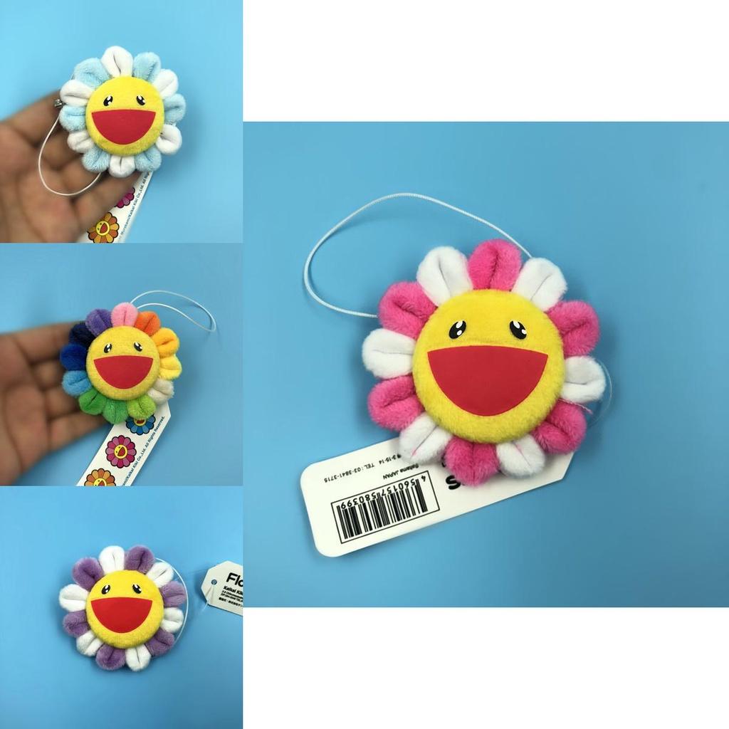 Premium Flower Takashi Murakami Kiki Kaikai Plush Pendant Colorful Brooch For Collectors