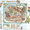 PET Miniature Landscape Sticker DIY Miniature Scene Collage Creative Cabin Scene Sticker