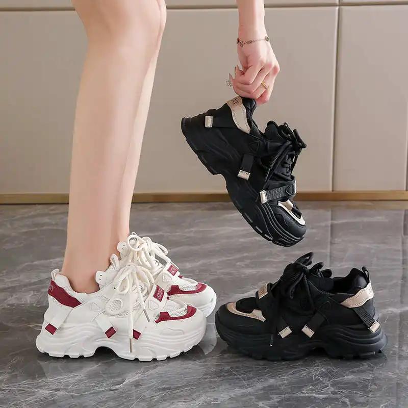 Spring Tied Woman Luxury Shoes Casual Sneakers Black Tennis Woman Sport Shoess High Quality Design Krasovki Funky Novelty