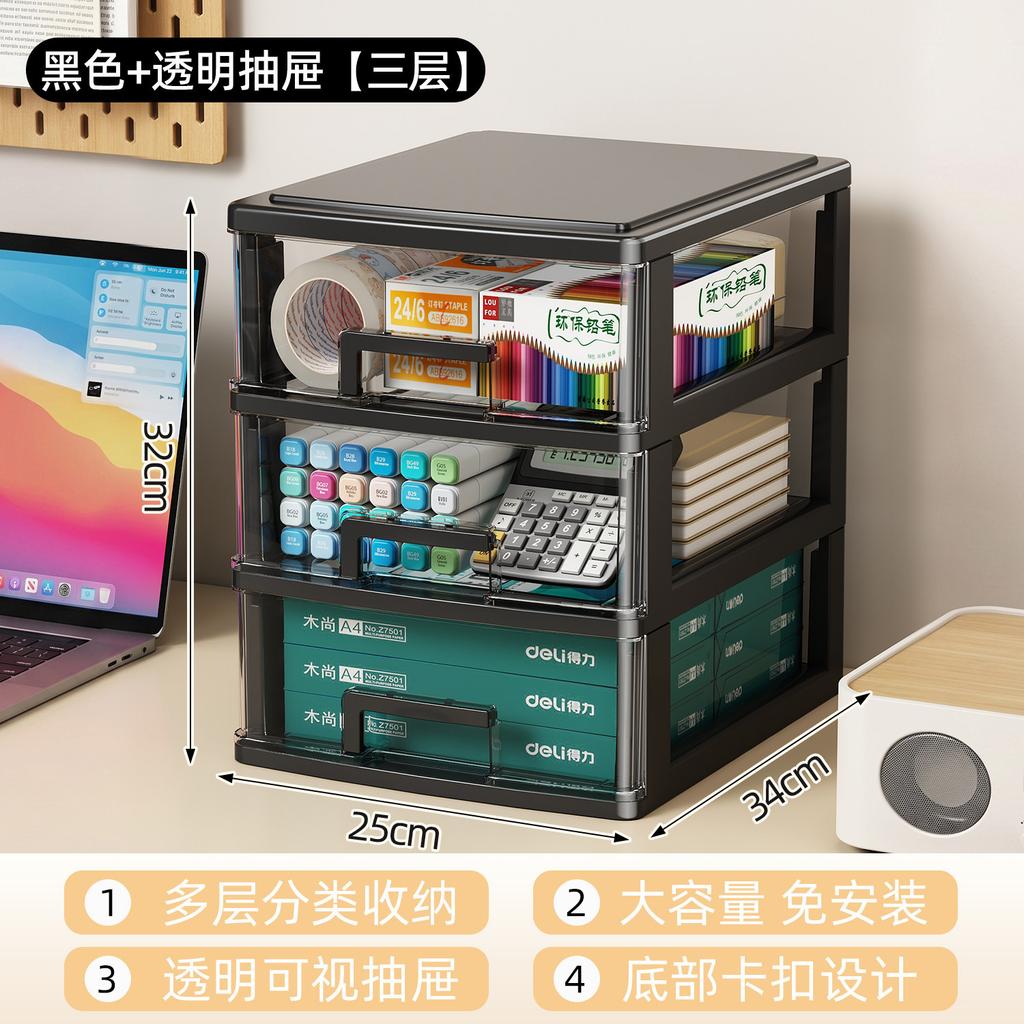 Desktop Storage Box Drawer Office Pen Holder Box Stationery Cosmetics Storage Box Finishing Multi-layer Shelf Cabinet