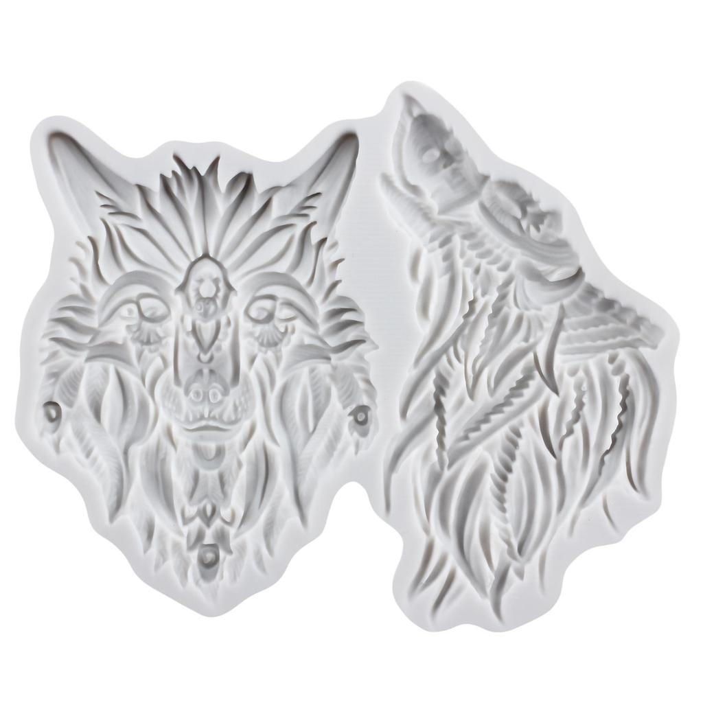 Lion Silicone Molds Wolf Fondant Mold Cake Decorating Tools Cupcake Topper Chocolate Candy Craft Gum Paste Polymer Clay
