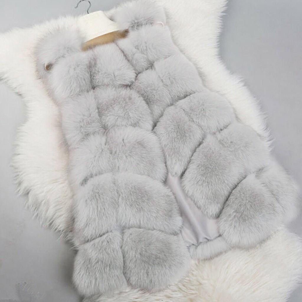 

Женский жилет из искусственного жилета без рукавов, теплая куртка, пальто, верхняя одежда M