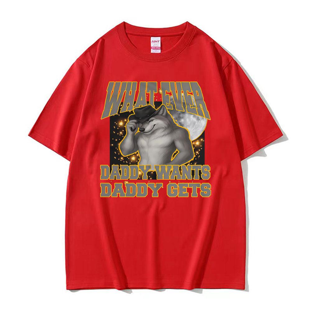 Alpha Wolf Daddy Vintage Humor Gift Tee Shirt Men Women Fashion Summer Short Sleeve Tshirts Casual Oversized T Shirt Streetwear