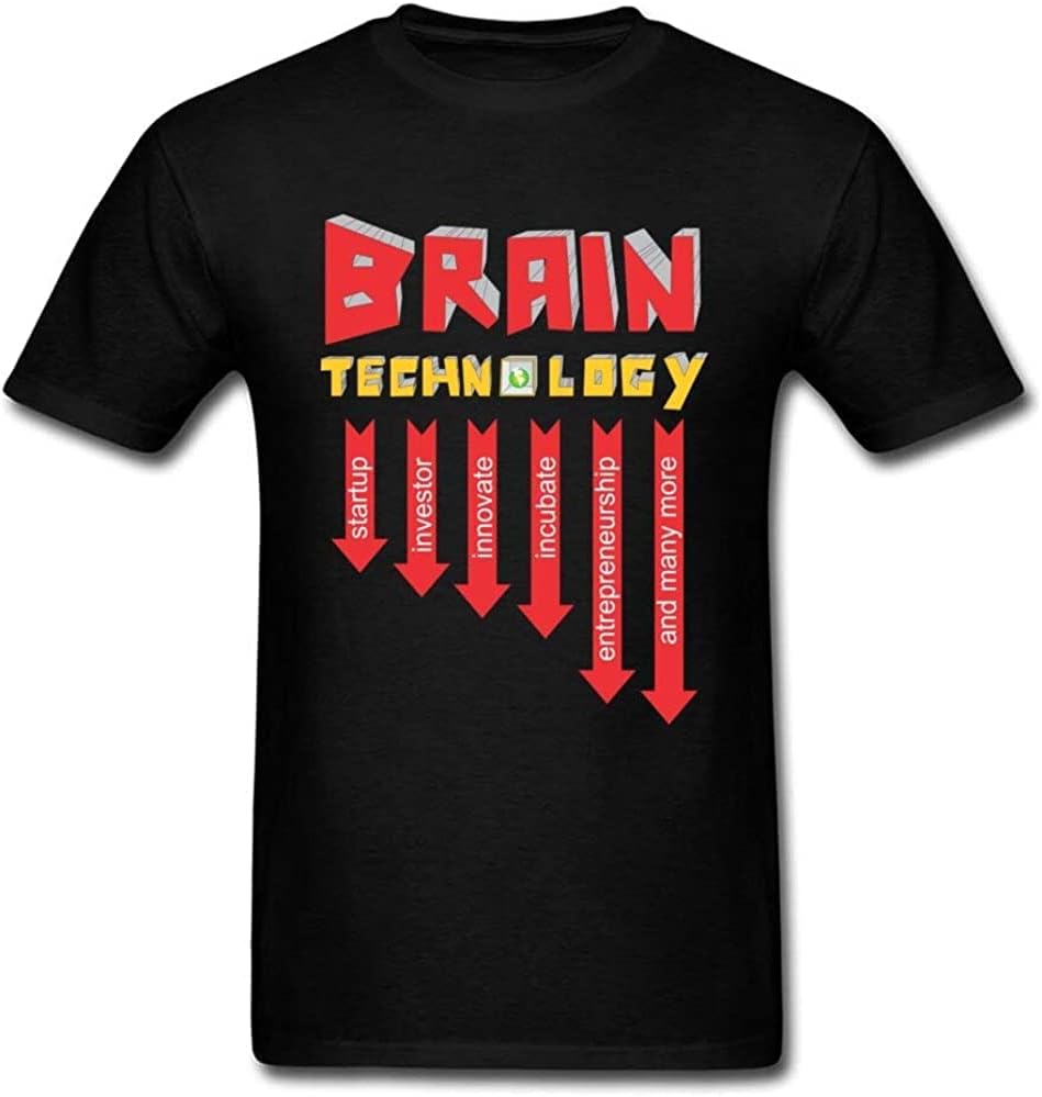 Brain Tecnology T-Shirt Black Graphic Unisex Tee Shirt M чёрный