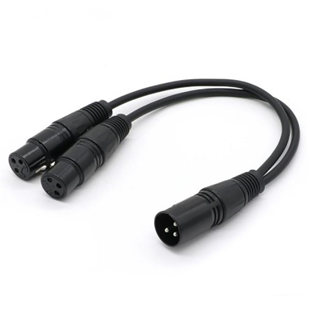 1× 3-Pin XLR Male to Dual XLR Female Cable Y Cord Microphone Splitter Cable 0.3m