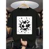Herren Fußball Grafikdruck T-Shirt, Atmungsaktives Rundhals Freizeit-T-Shirt, Kurze Ärmel, Leichter Stretchstoff, Dynamisches Spritzer-Design, Strapazierfähiges Material