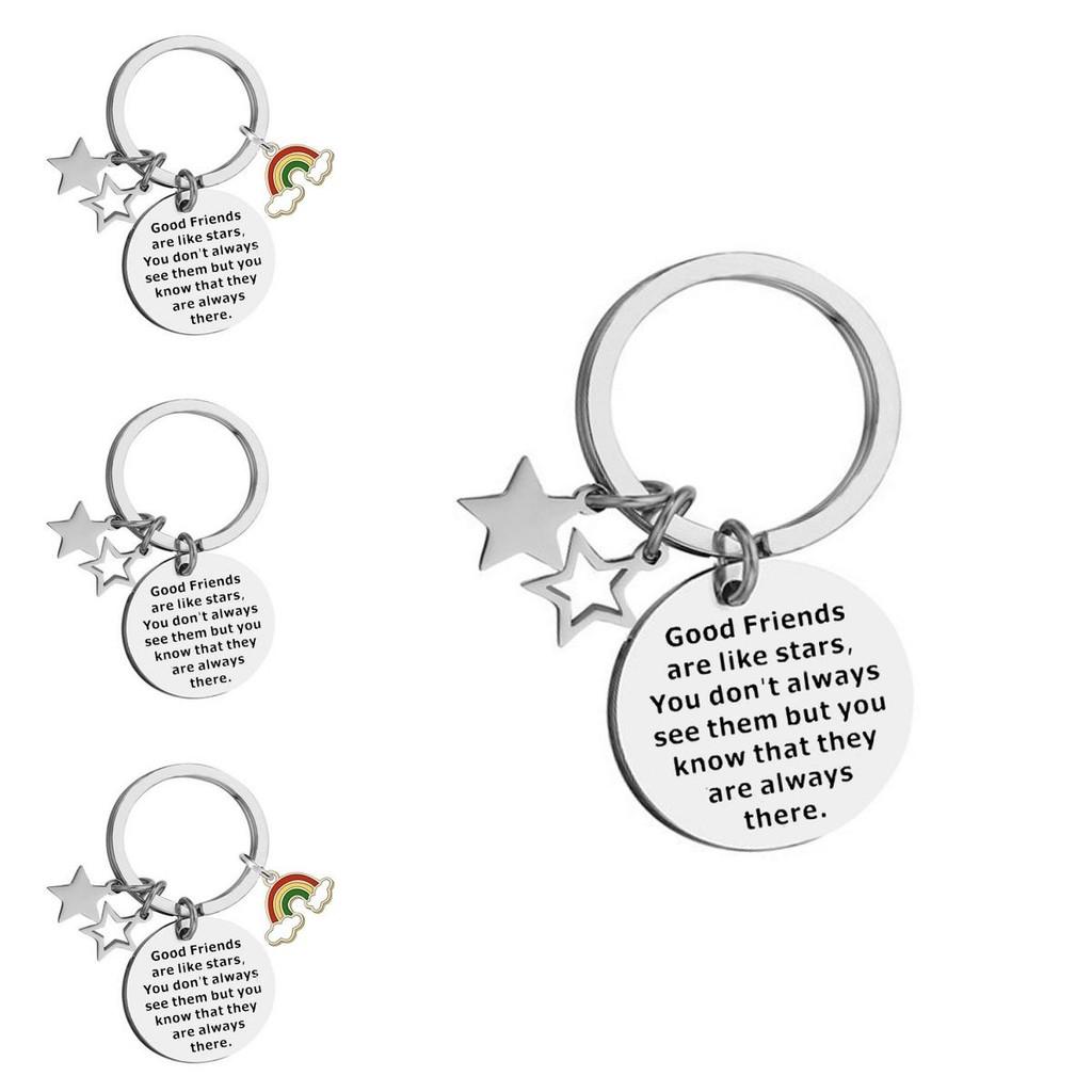 Edelstahl Schlüsselanhänger Regenbogen Anhänger Freundschaftsgeschenk für Geburtstage Reisen und Abschlüsse