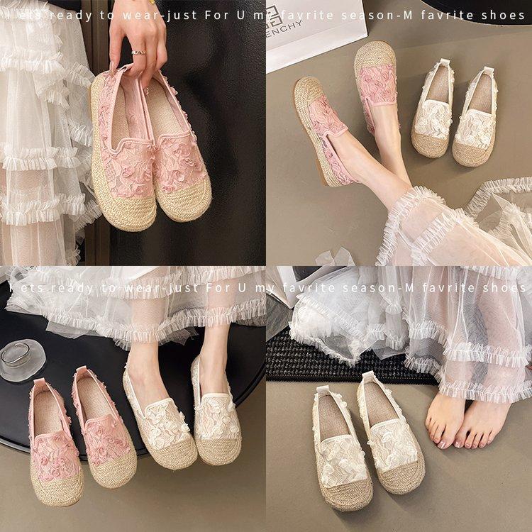 [Youshilai] Xiaoxiangfeng fisherman shoes women's 2025 summer new Korean version flat-bottomed versatile hollow single shoe mesh yarn