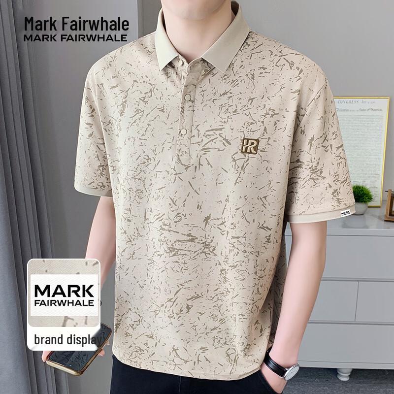 Мужская летняя рубашка-поло MARK FAIRWHALE 4XL бежевый