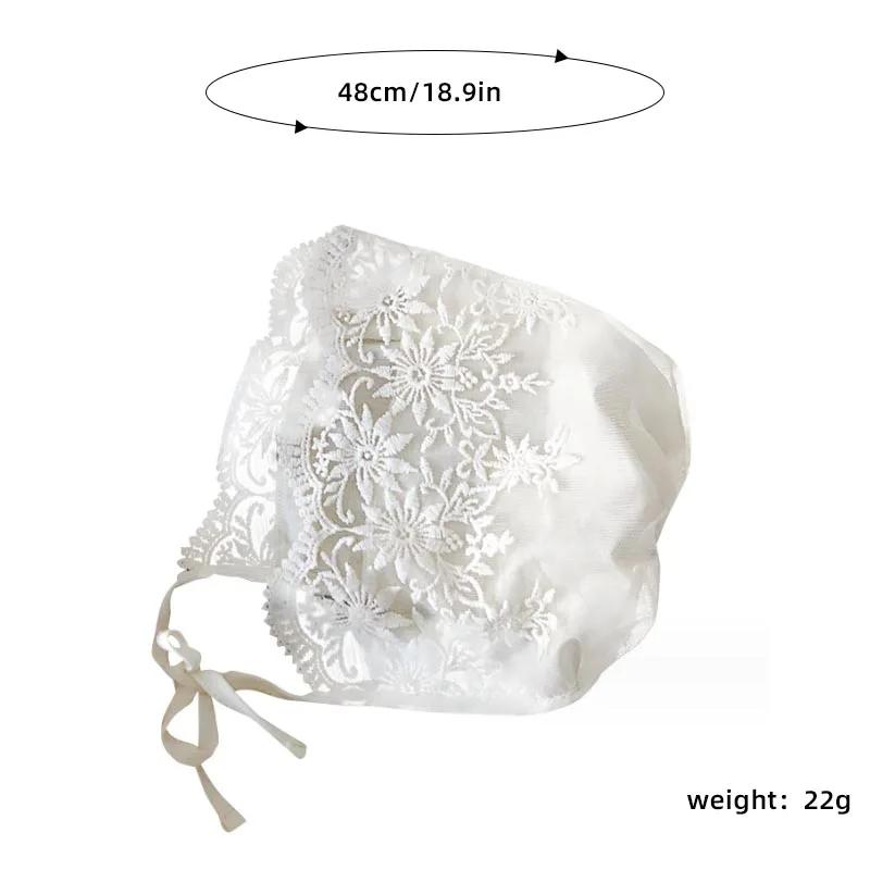 Lace Flower Baby Sun Hat - Embroidered Mesh Breathable Beanie for Newborn Girls, Summer Photography Prop & Outdoor Cap