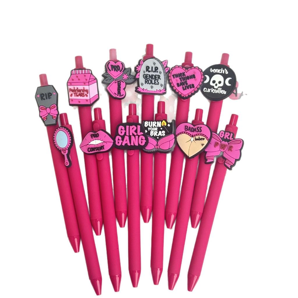 10Pcs Valentine's Day-Themed Ballpoint Pens with Cute Cartoon Roses Icons, Suitable for Use In Offices and Hospitals, A Fun Gift for Valentine's Day,