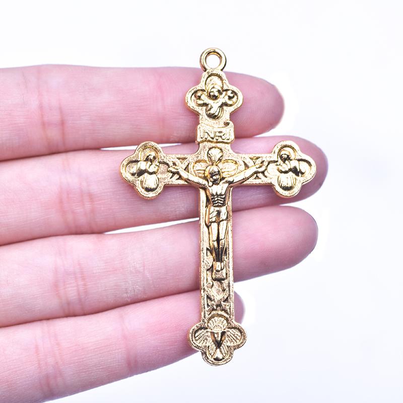 25pcs/Set Lot Vintage Cross Pendant Charms For Jewelry Making Zinc Alloy Jesus Religious Faith Charm Frame Mixed Components