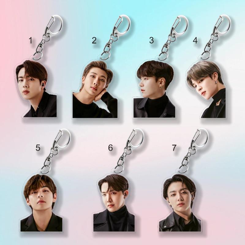 

7pcs BTS Black Outfit Photo Acrylic Keychain, Bangtan Boys Formal Black Attire Keyring, Kpop ARMY Fans Bag Charm 7pcs