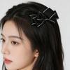 Black White Ponytail Hair Clip Charming Headwear New Imitation Bow Hairpin  Women Girls