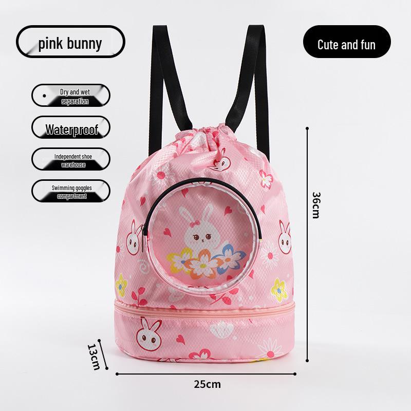 Adorable Cartoon Waterproof Kids' Swim Bag - Lightweight Sports & Travel Backpack for Clothing