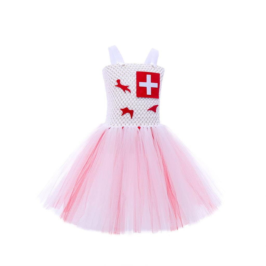 Halloween Terror Mary Nurse Cosplay Costume Children Horror Bloody Dress Carnival Party Terror Dress Up New Halloween Costume
