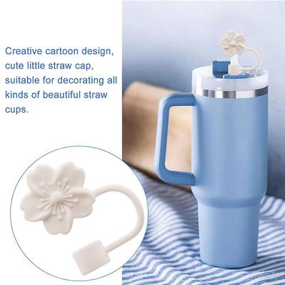 Flower Straw Covers Toppers for Stanley Cups 30&40 Oz Tumbler Accessories Dust Cap Straw Tips Cover Reusable Cup Accessories