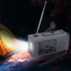 Solar Crank Radio Emergency LED Flashlight Cell Phone Charger 2000mAh Portable Rechargeable AM FM NO