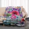 Cartoon Card Pokemon Pikachu Flannel Blanket Figures Home Sofa Lunch Break Blankets Children Student Blanket Nap Cover Kids Gift