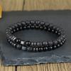 Noter New Design Mens Bracelet With Stone 2Pcs/Set 6mm Volcanic Rock Turquoise Hematite Yoga Meditation Healing Braslet Homme