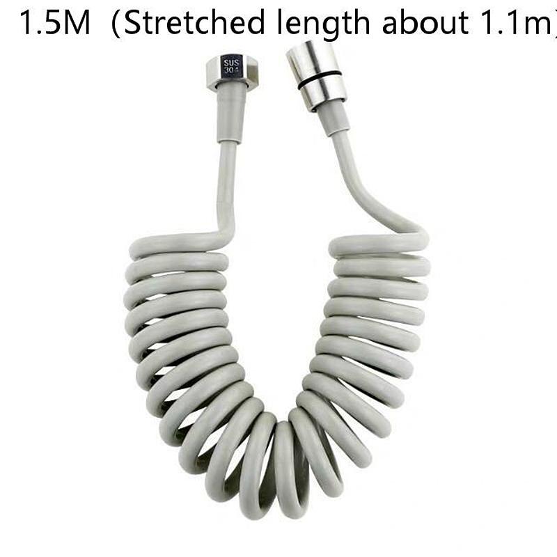 Teleskopschlauch mit Feder 1,5 Meter lang 1/2 Zoll Gewinde Telefonkabel Duschschlauch