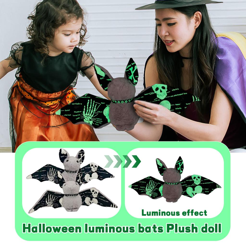 Halloween Glow In The Dark Bats Plush Toy Doll