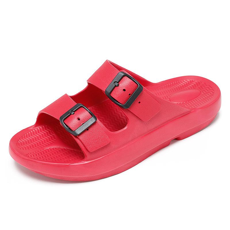 Summer sub-casual buckle thick-soled wear-resistant and odorless one-word support beach outdoor sports sandals slippers