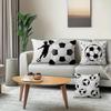 Soccer Football Pillowcase 2D Flat Printed Peach Skin Pillow Cover Black White Sports Theme Cushion Case for Boys Bedroom Sofa