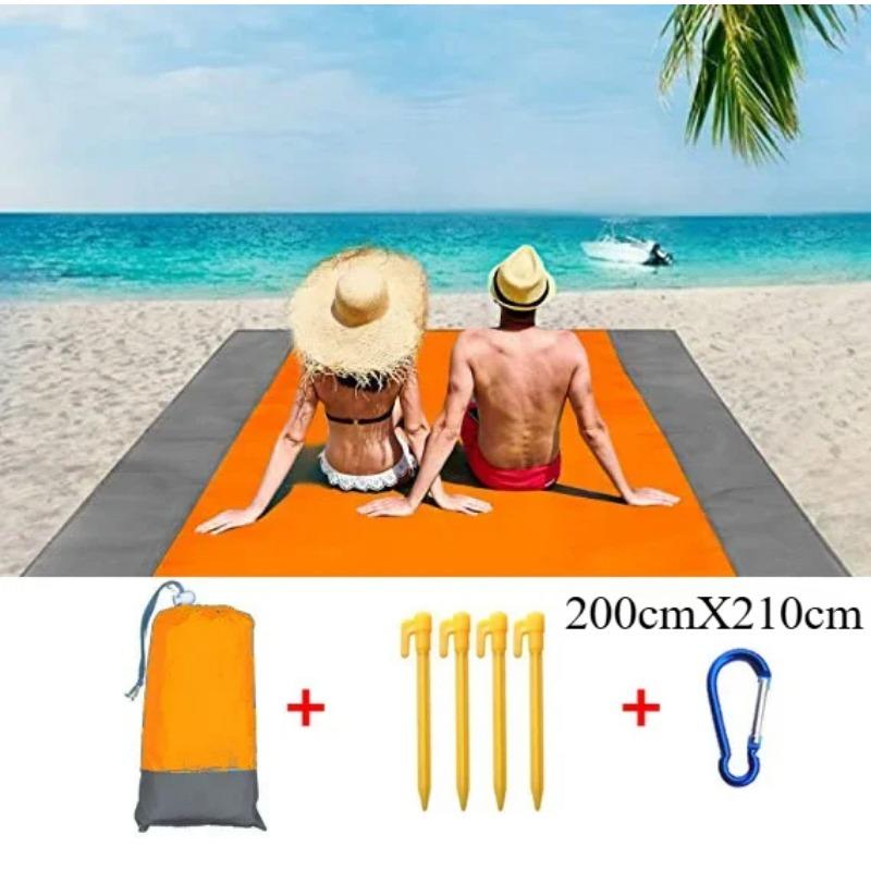 200x210cm Waterproof Pocket Beach Mat Folding Camping Sand Free Blanket Mattress Portable Lightweight Mat Outdoor Picnic Mat