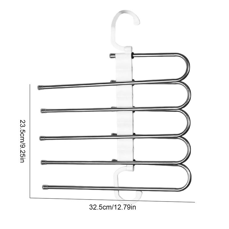 Foldable Pant Hangers Stainless Steel Pant Hangers Folding With Multi Tiers Anti-Slip Clothing Rack Multifunctional Closet