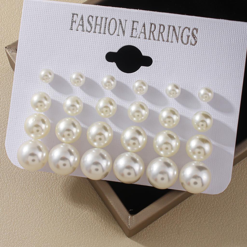 Trendy Korean Imitation Zircon Stud Earring Different Sizes Earring Freely Matched Elegant Women's Daily Versatile Dating Zircon