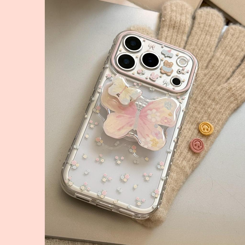 Creative Butterfly Floral Phone Case for iPhone 16, iPhone 17, and iPhone 17 Pro Max